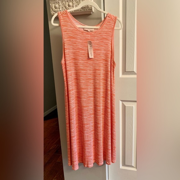 Philosophy Orange and White Striped Midi Dress - Picture 1 of 5